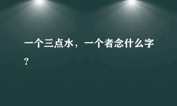 一个三点水，一个者念什么字？