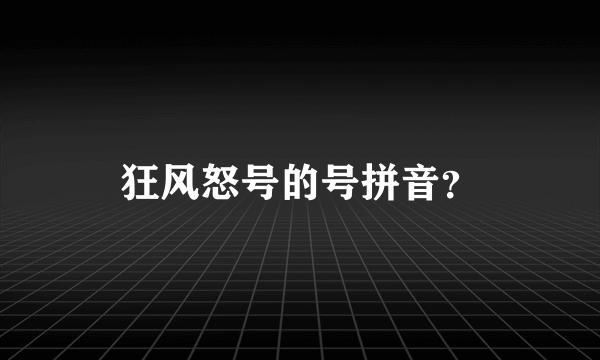 狂风怒号的号拼音？