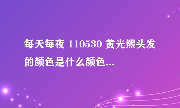 每天每夜 110530 黄光熙头发的颜色是什么颜色？ 请说准确的颜色,,大概什么色系的是知道的..!