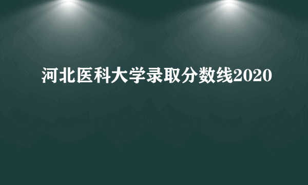 河北医科大学录取分数线2020