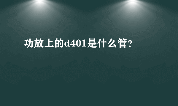 功放上的d401是什么管？