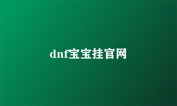 dnf宝宝挂官网