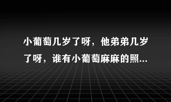 小葡萄几岁了呀，他弟弟几岁了呀，谁有小葡萄麻麻的照片呀，不要视频哦