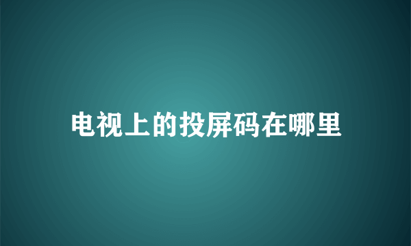 电视上的投屏码在哪里