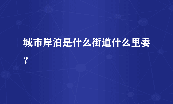 城市岸泊是什么街道什么里委？