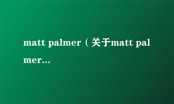 matt palmer（关于matt palmer的简介）