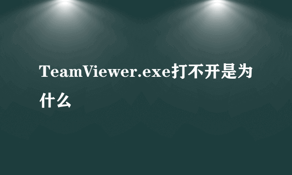 TeamViewer.exe打不开是为什么