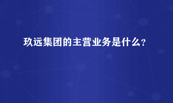 玖远集团的主营业务是什么？