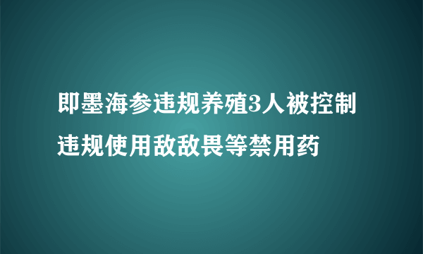 即墨海参违规养殖3人被控制 违规使用敌敌畏等禁用药