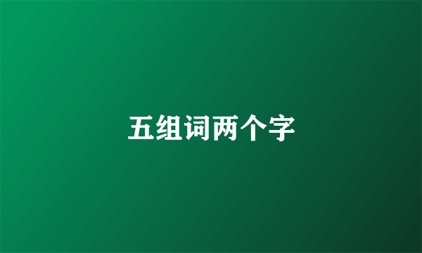 五组词两个字