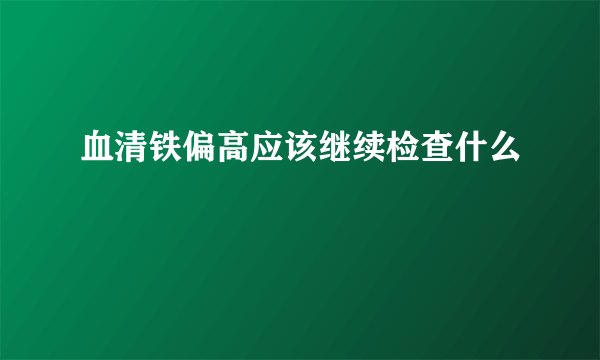 血清铁偏高应该继续检查什么