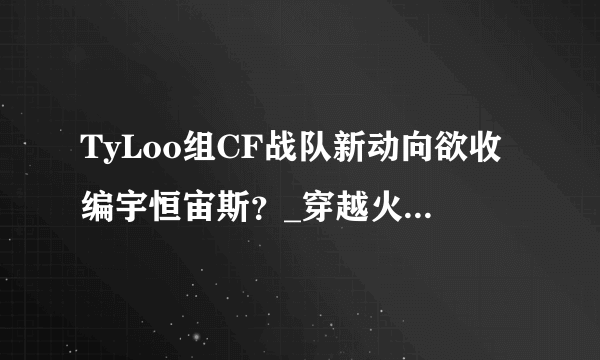 TyLoo组CF战队新动向欲收编宇恒宙斯？_穿越火线_飞外网中国游戏门户站