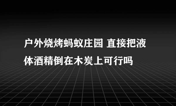 户外烧烤蚂蚁庄园 直接把液体酒精倒在木炭上可行吗