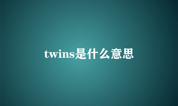 twins是什么意思