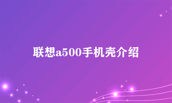 联想a500手机壳介绍