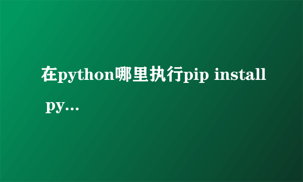 在python哪里执行pip install pyodbc命令？