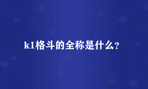 k1格斗的全称是什么？