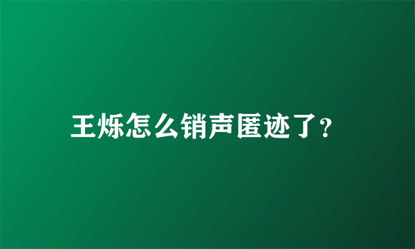 王烁怎么销声匿迹了？