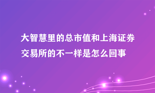 大智慧里的总市值和上海证券交易所的不一样是怎么回事