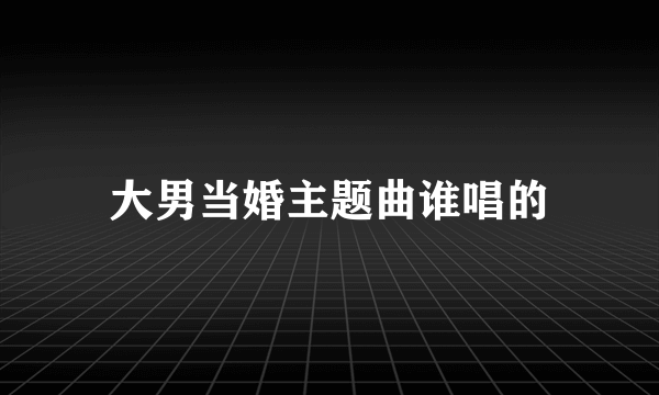 大男当婚主题曲谁唱的