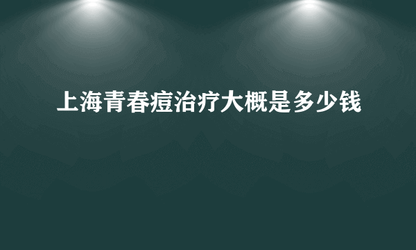 上海青春痘治疗大概是多少钱