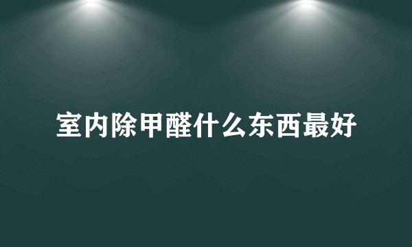 室内除甲醛什么东西最好