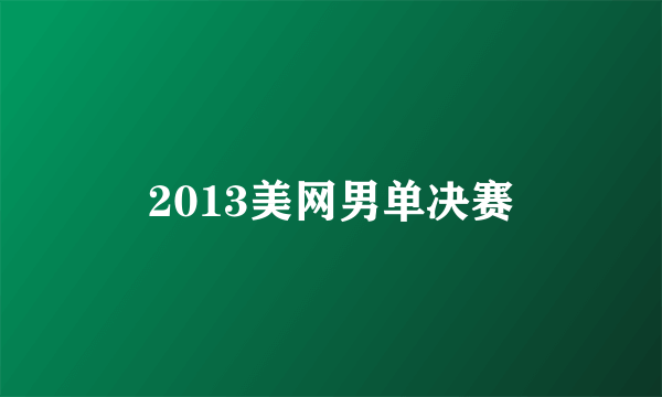 2013美网男单决赛