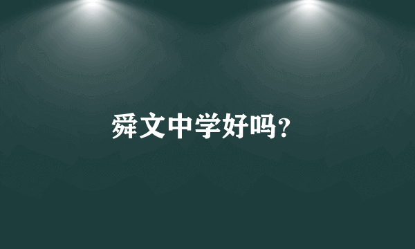 舜文中学好吗？