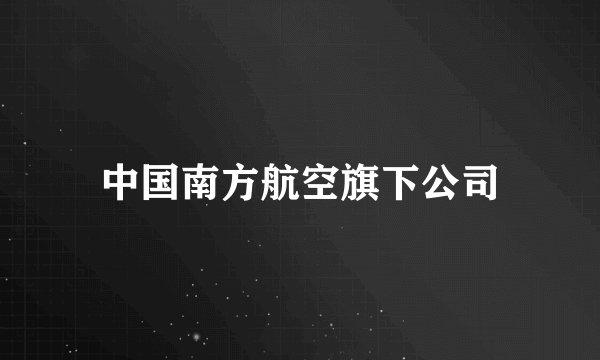 中国南方航空旗下公司