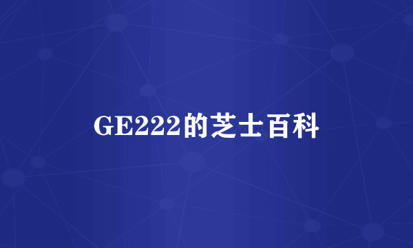 GE222的芝士百科