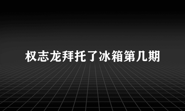 权志龙拜托了冰箱第几期