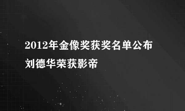 2012年金像奖获奖名单公布  刘德华荣获影帝