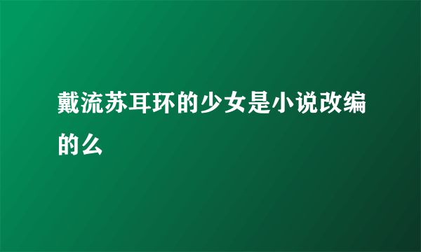 戴流苏耳环的少女是小说改编的么