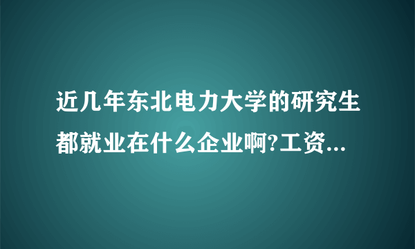 近几年东北电力大学的研究生都就业在什么企业啊?工资待遇好吗?（具体