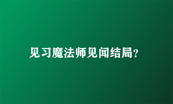 见习魔法师见闻结局？