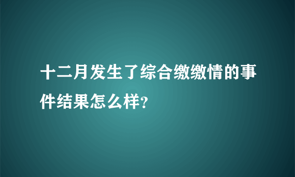 十二月发生了综合缴缴情的事件结果怎么样？