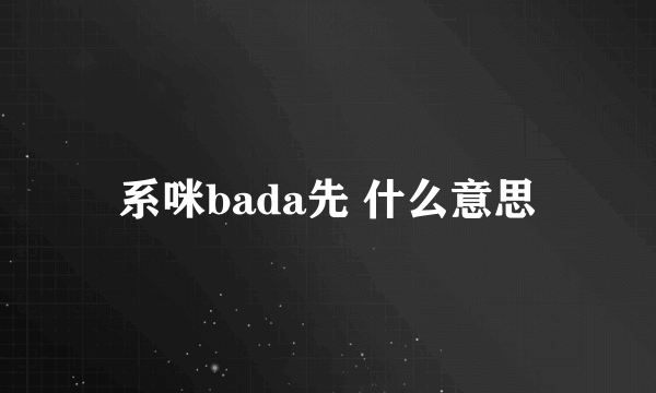 系咪bada先 什么意思