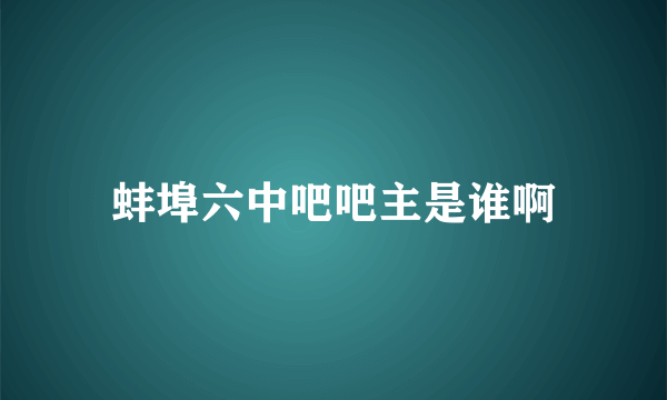 蚌埠六中吧吧主是谁啊