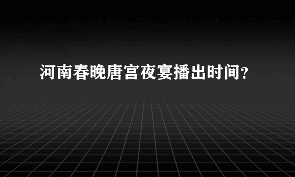 河南春晚唐宫夜宴播出时间？