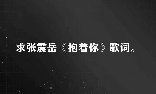 求张震岳《抱着你》歌词。