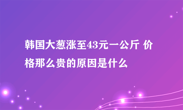 韩国大葱涨至43元一公斤 价格那么贵的原因是什么