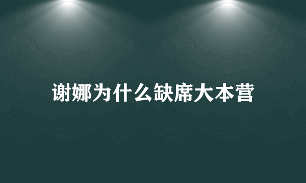 谢娜为什么缺席大本营