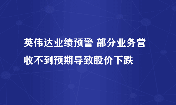 英伟达业绩预警 部分业务营收不到预期导致股价下跌