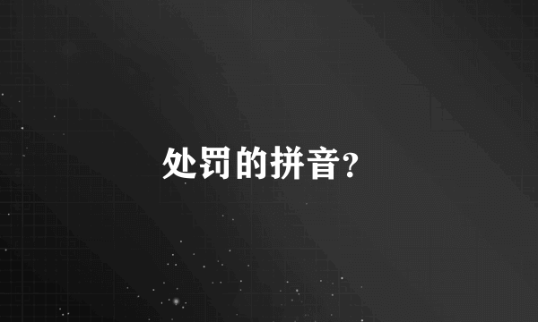 处罚的拼音？