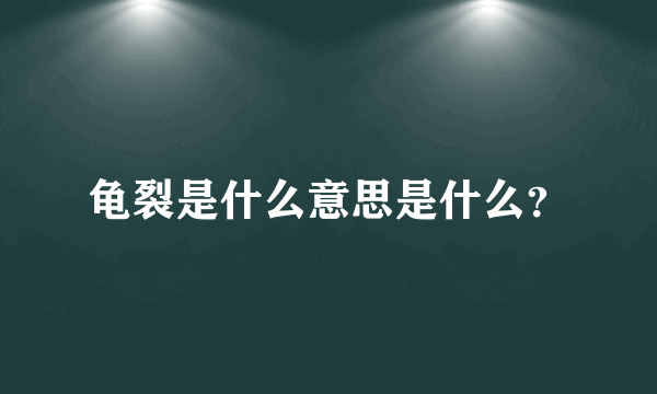 龟裂是什么意思是什么？