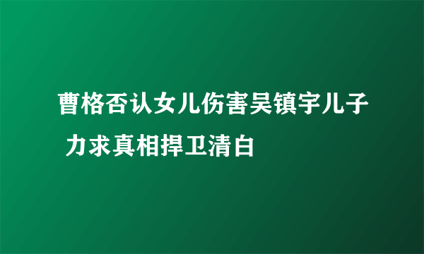 曹格否认女儿伤害吴镇宇儿子 力求真相捍卫清白