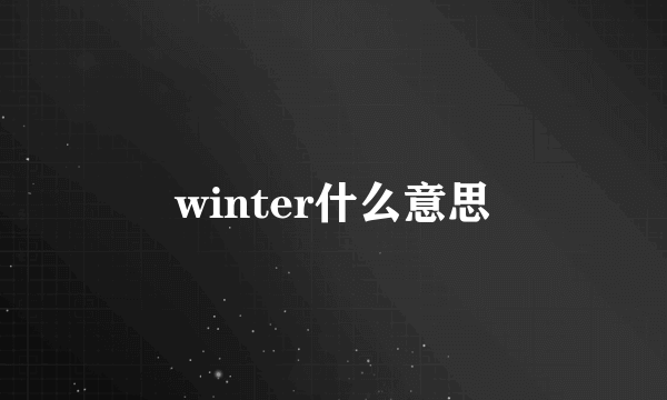 winter什么意思