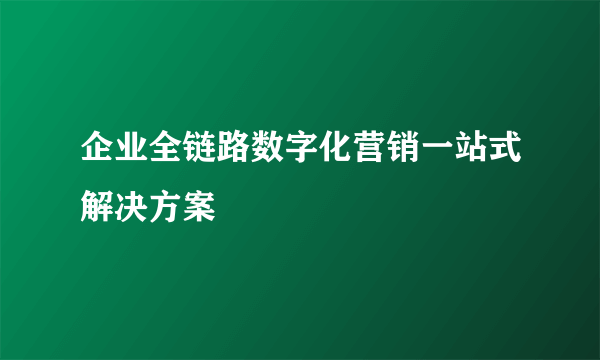 企业全链路数字化营销一站式解决方案