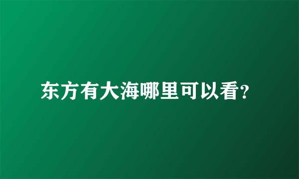 东方有大海哪里可以看？