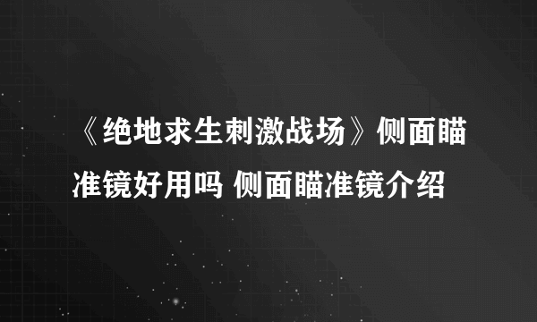 《绝地求生刺激战场》侧面瞄准镜好用吗 侧面瞄准镜介绍